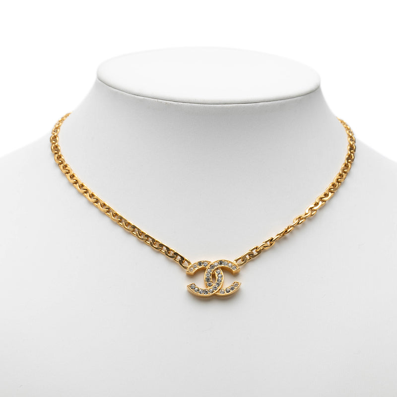 CC Gold Plated Strass Pendant Necklace - Image 7