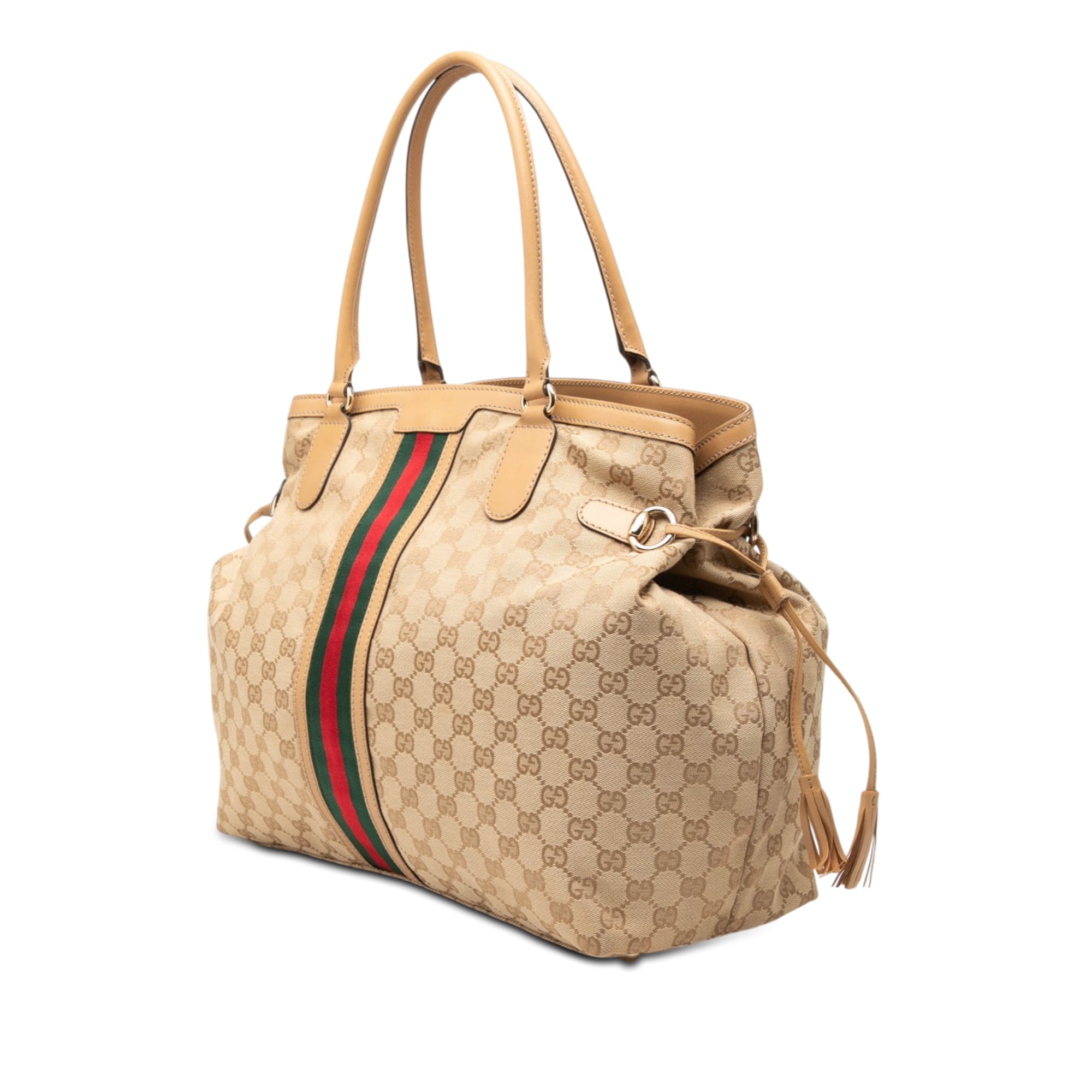 GG Canvas Web Tassel Tote - Image 2