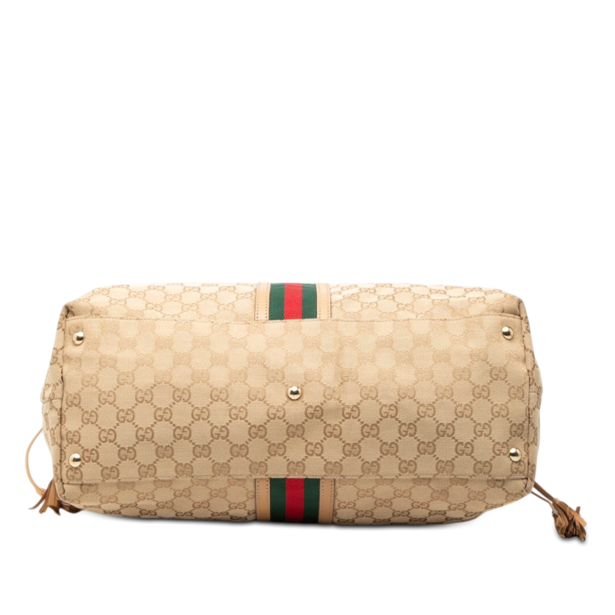 GG Canvas Web Tassel Tote - Image 3