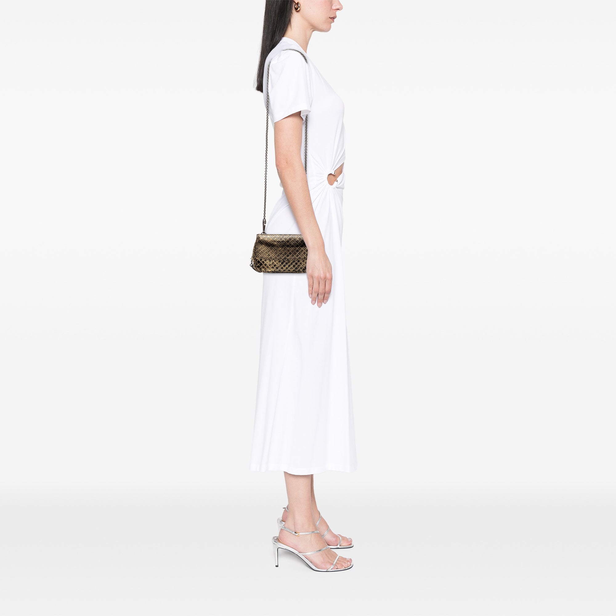 Metallic Calfskin Intrecciomirage Chain Flap Crossbody - Image 7