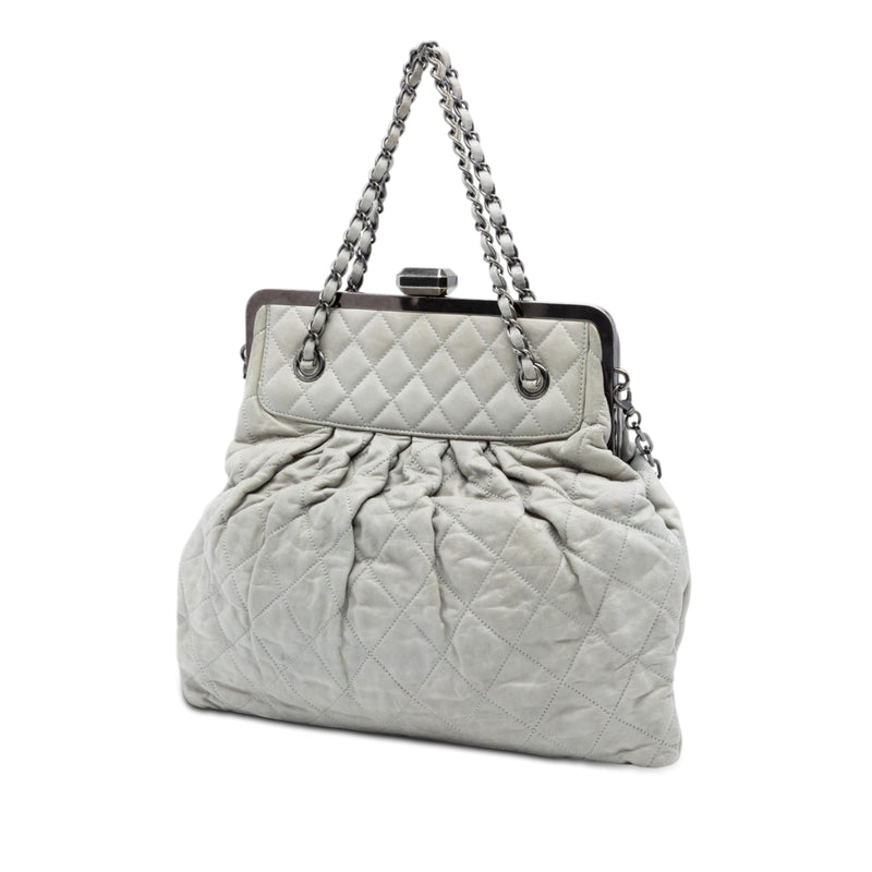 Iridescent Calfskin Chic Quilt Frame Satchel - Image 2