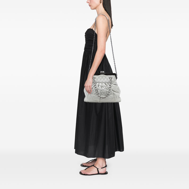 Iridescent Calfskin Chic Quilt Frame Satchel - Image 7