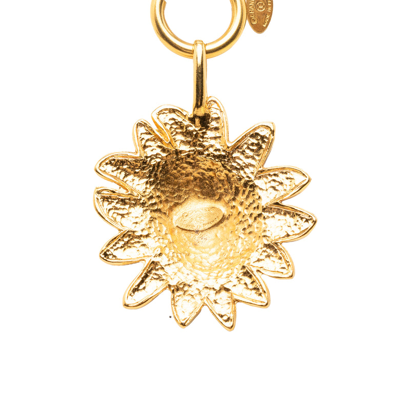 Gold Plated Leo Lion Sun Medallion Necklace - Image 2