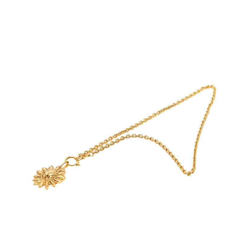 Gold Plated Leo Lion Sun Medallion Necklace - Image 5