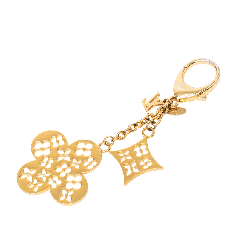 Gold Plated Monogram Ivy Flower Bag Charm - Image 2