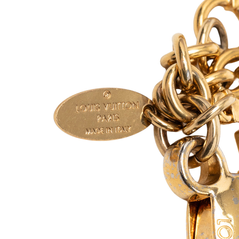 Gold Plated Monogram Ivy Flower Bag Charm - Image 3