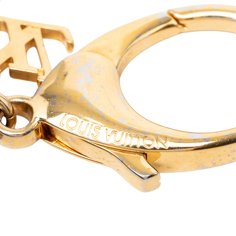 Gold Plated Monogram Ivy Flower Bag Charm - Image 4