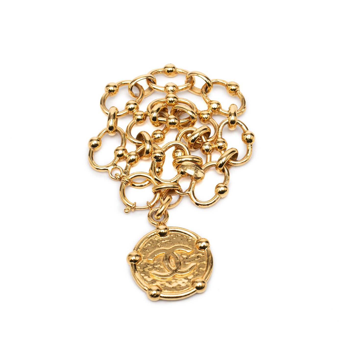 CC Gold Plated Medallion Wide Link Bracelet - Image 1