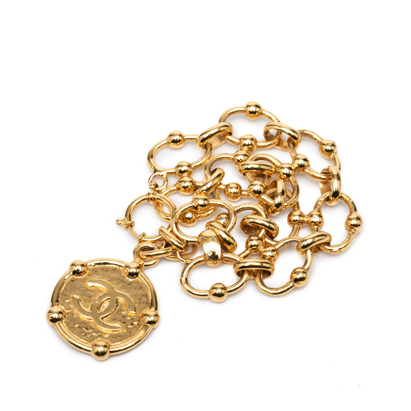 CC Gold Plated Medallion Wide Link Bracelet - Image 2