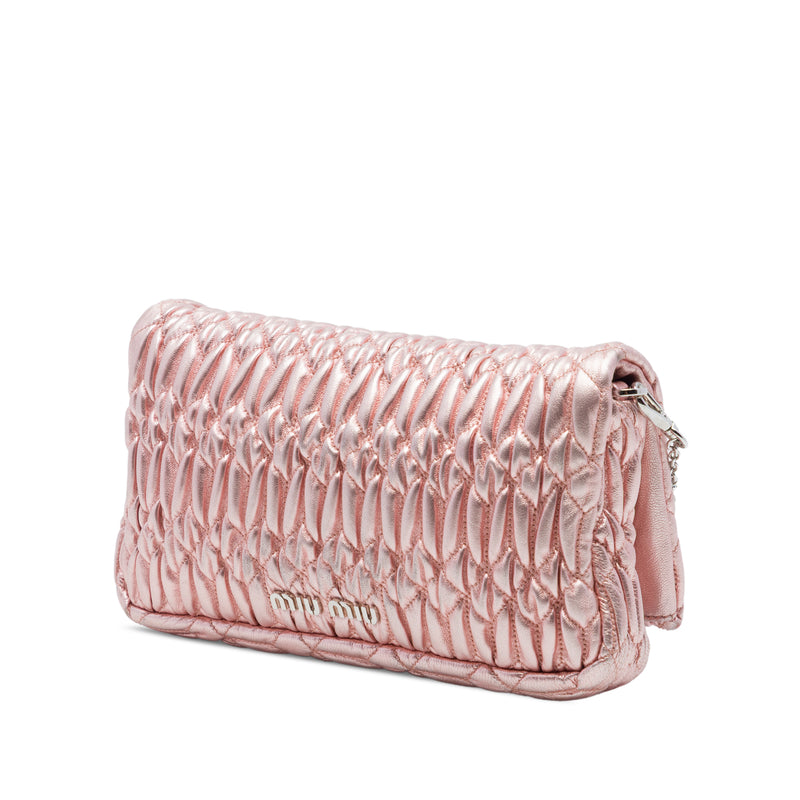 Matelasse Metallic Nappa Crystal Chain Satchel - Image 2