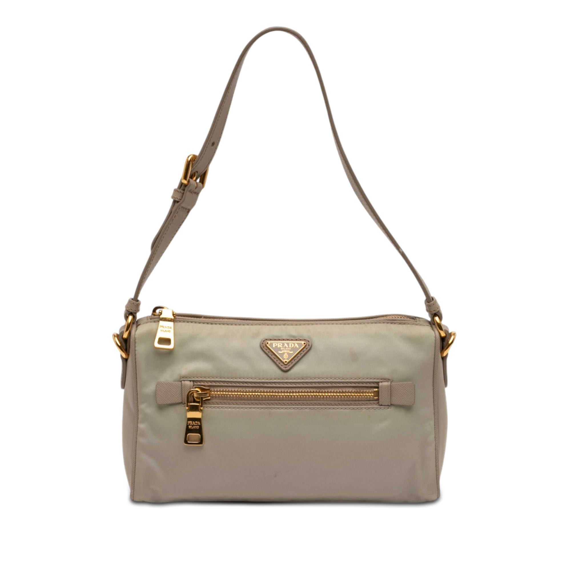 Saffiano Trimmed Tessuto Pocket Shoulder Bag - Image 1