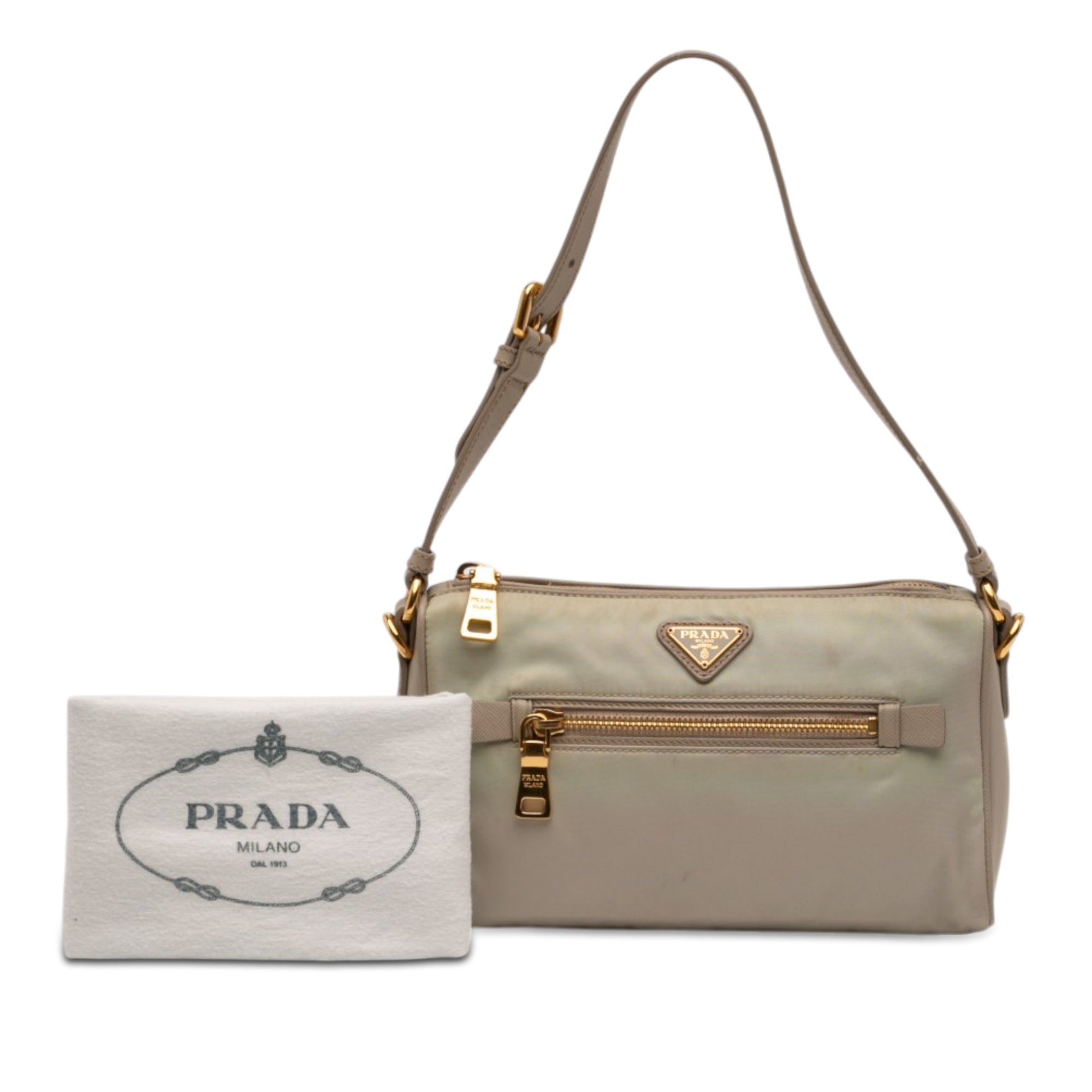 Saffiano Trimmed Tessuto Pocket Shoulder Bag - Image 7