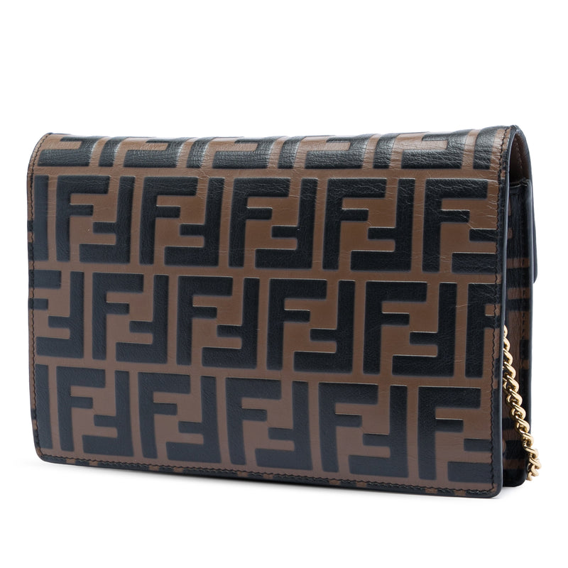 Zucca Embossed Leather F Is Fendi Envelope Wallet On Chain - Image 2