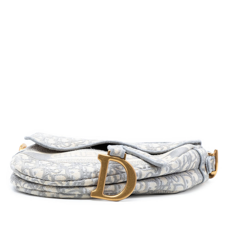 Oblique Embroidered Canvas Saddle Bag - Image 3