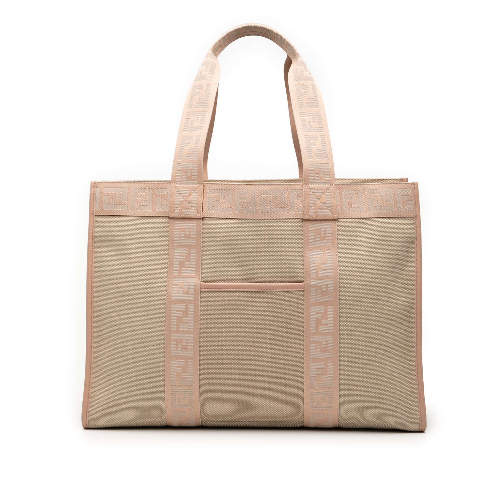 Zucca Trimmed Canvas Tote - Image 1