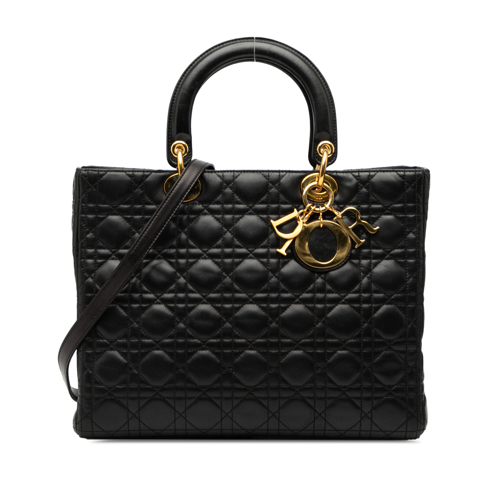 Large Lambskin Cannage Lady Dior - Image 1