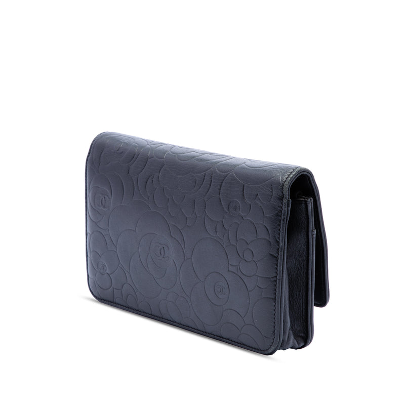 CC Embossed Lambskin Camellia Wallet On Chain - Image 2