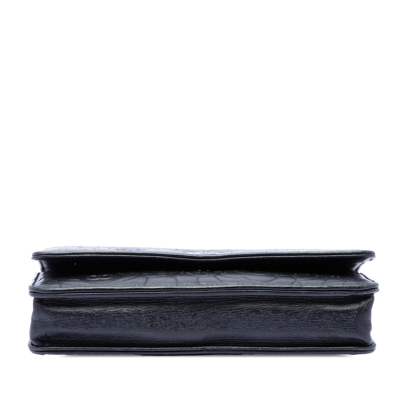 CC Embossed Lambskin Camellia Wallet On Chain - Image 3
