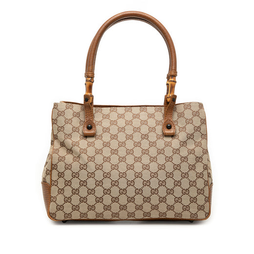 GG Canvas Bamboo Tote - Image 1