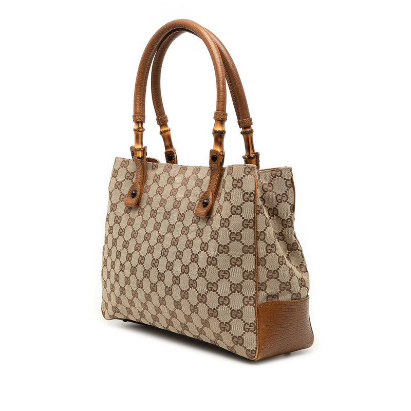 GG Canvas Bamboo Tote - Image 2