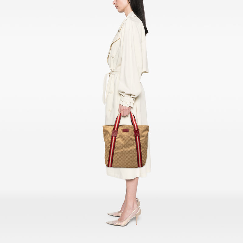 GG Canvas Web Tote - Image 9