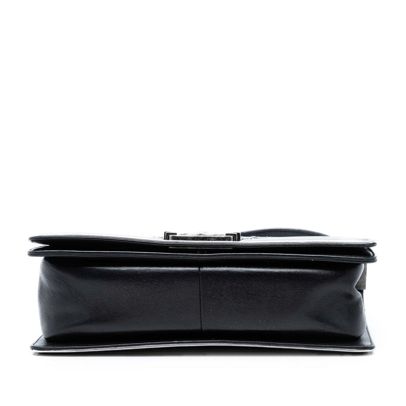Old Medium Calfskin Crystal Embellished Boy Flap - Image 3