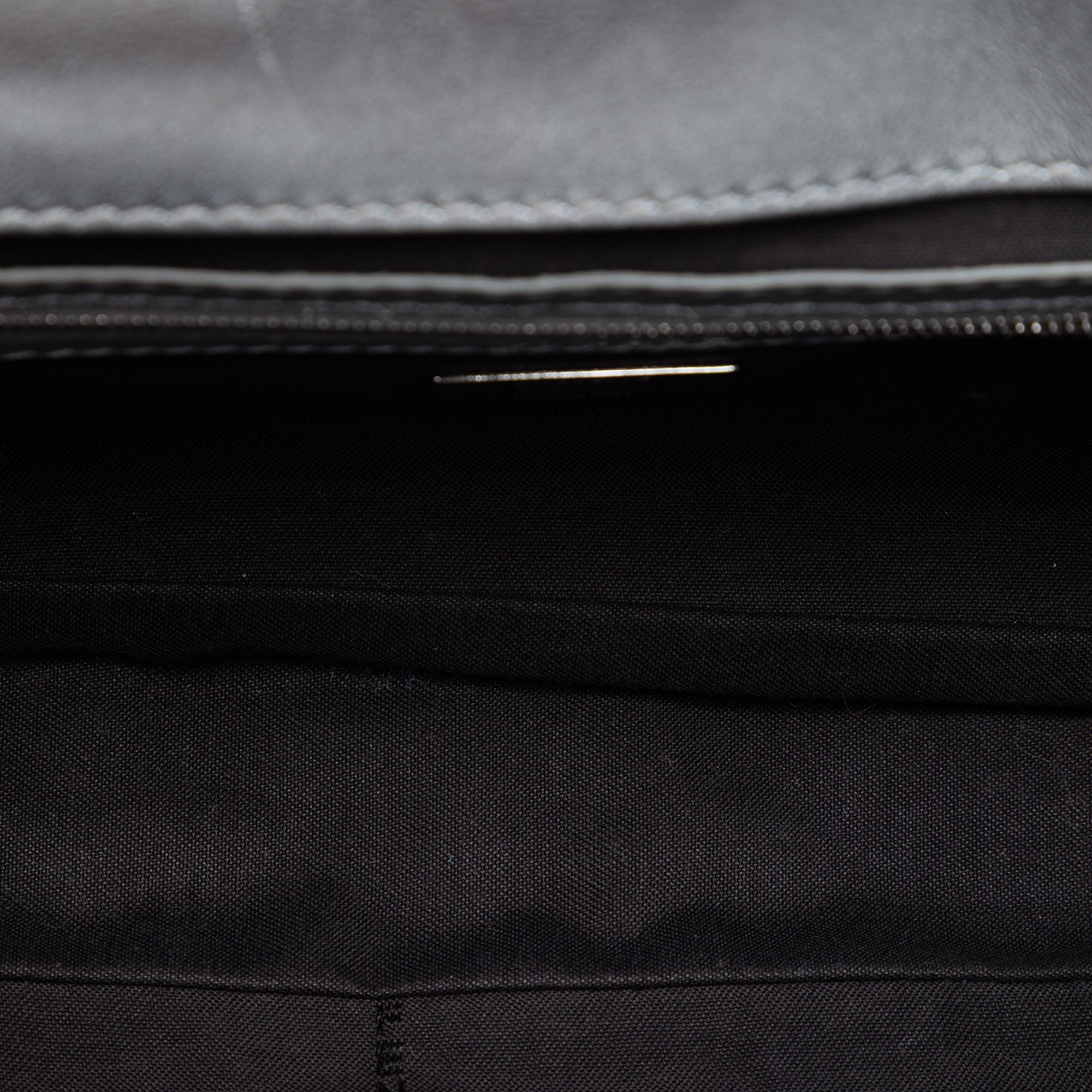 Medium Metallic Leather Embossed FF Baguette Satchel - Image 4