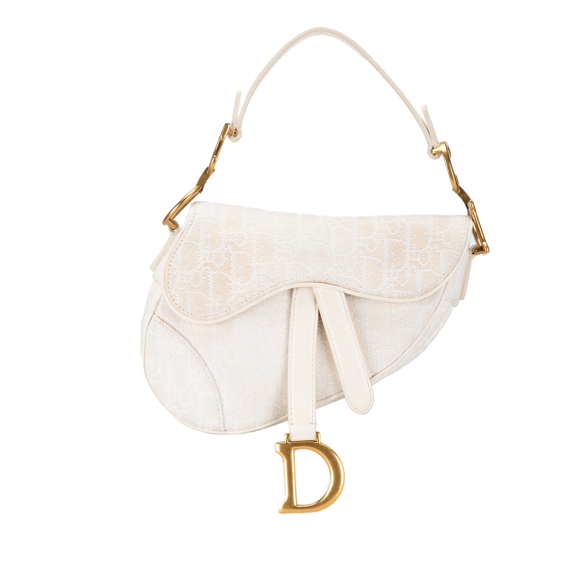 Mini Oblique Canvas Saddle Bag - Image 1