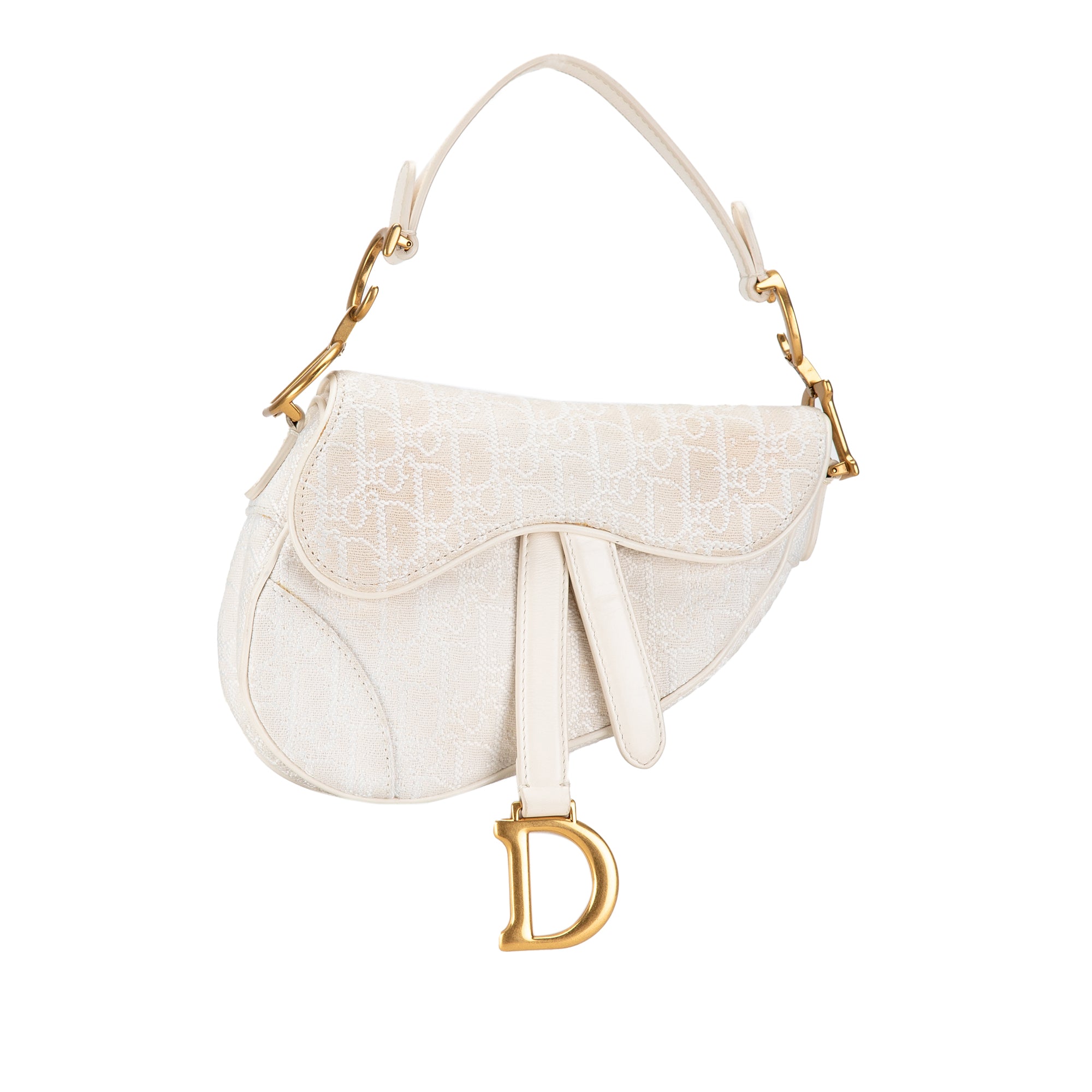 Mini Oblique Canvas Saddle Bag - Image 2
