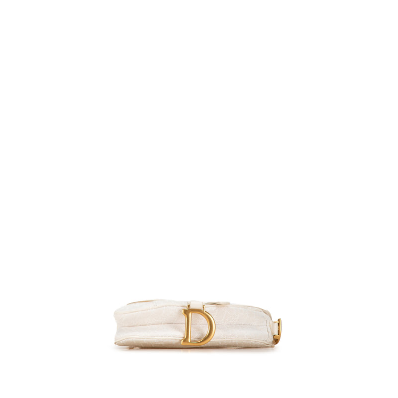 Mini Oblique Embroidered Canvas Saddle Bag - Image 4
