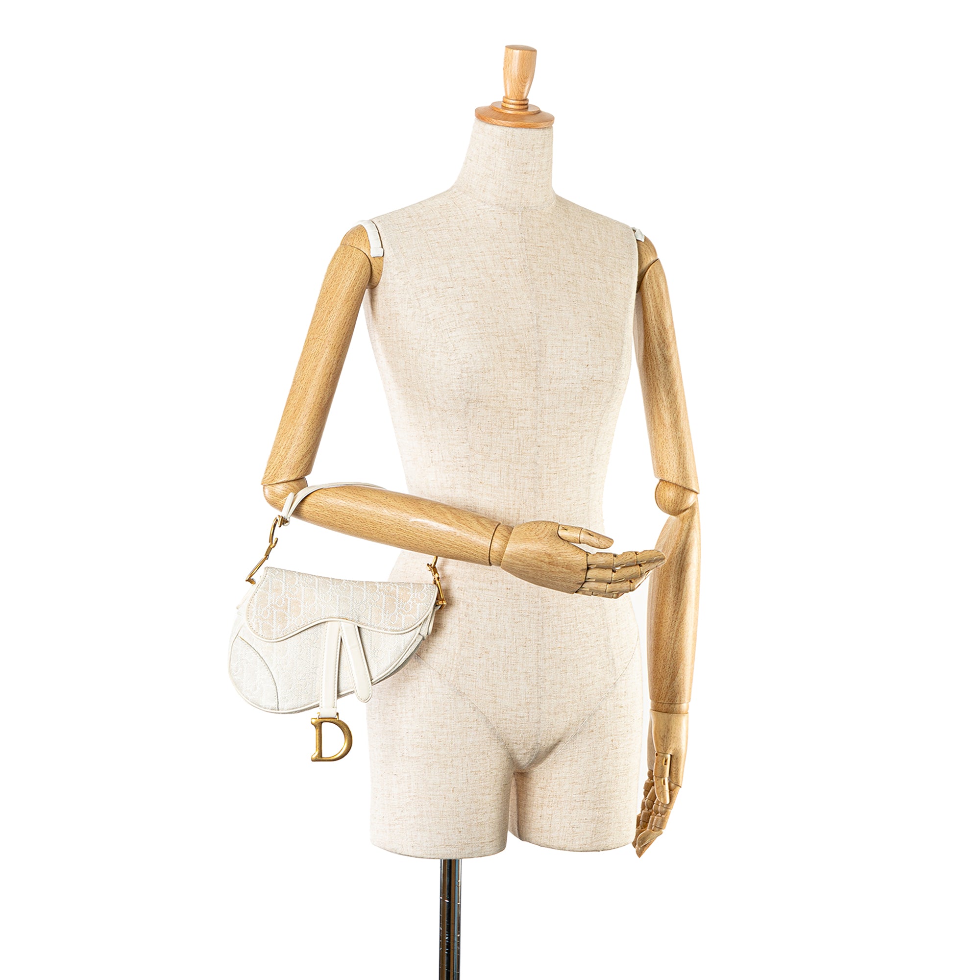 Mini Oblique Canvas Saddle Bag - Image 8