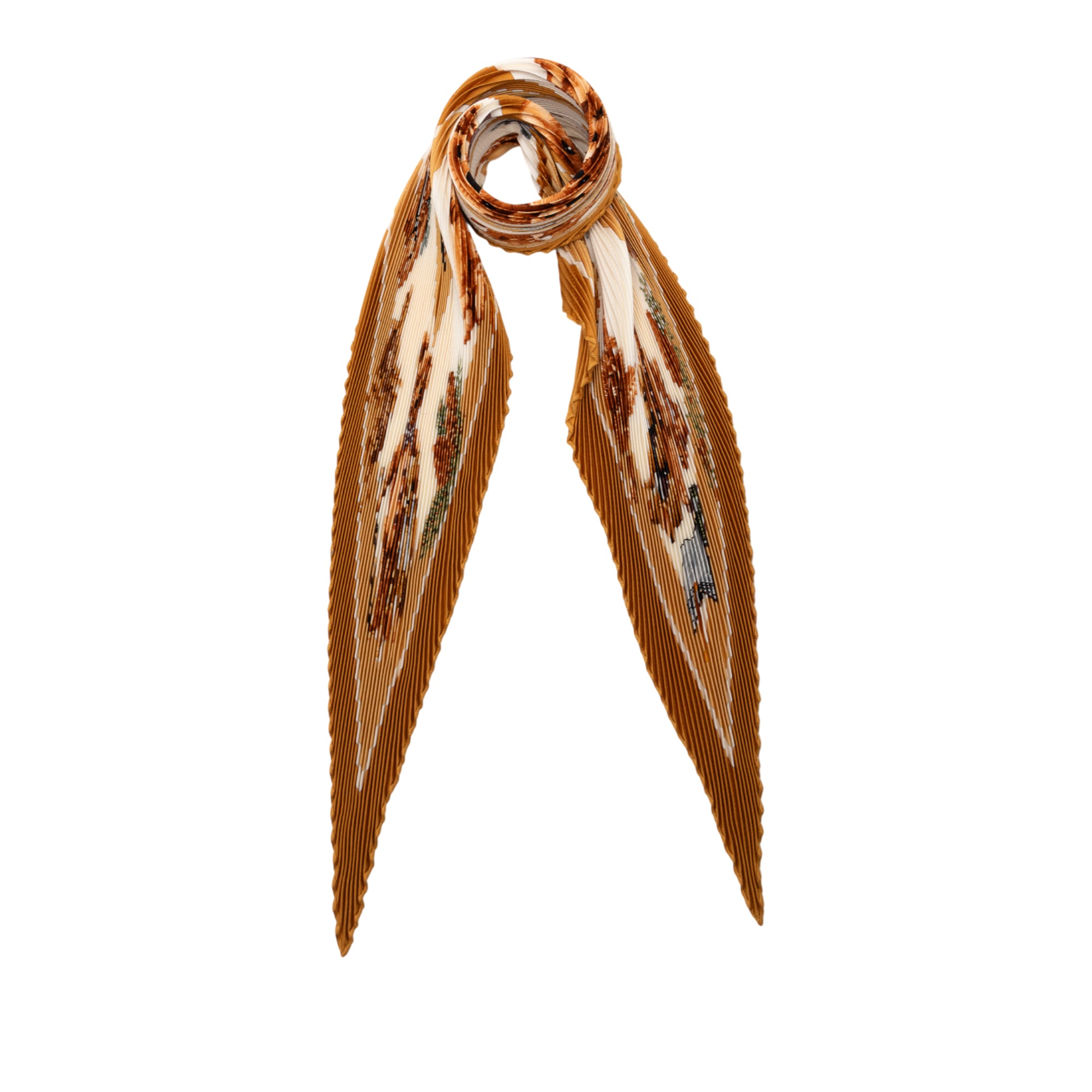 Confidents Des Coeurs Pleated Silk Scarf - Image 1