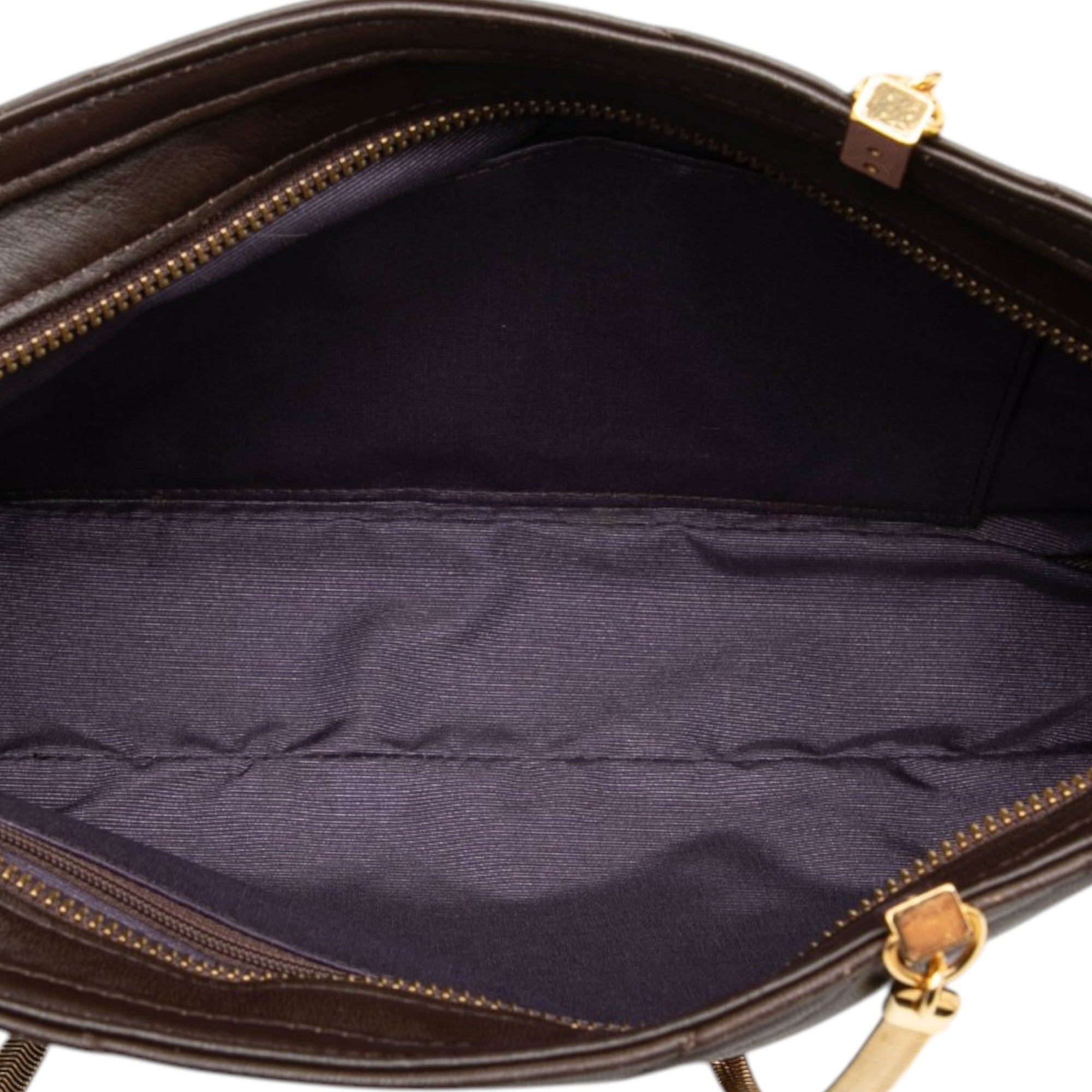 Quilted Chevron Leather Chain Shoulder Bag - Image 4