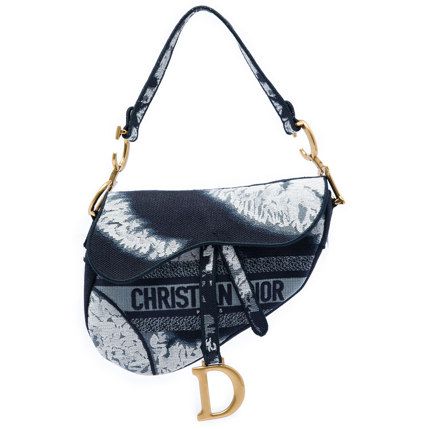 Canvas Embroidered Tie Dye Saddle Bag - Image 1