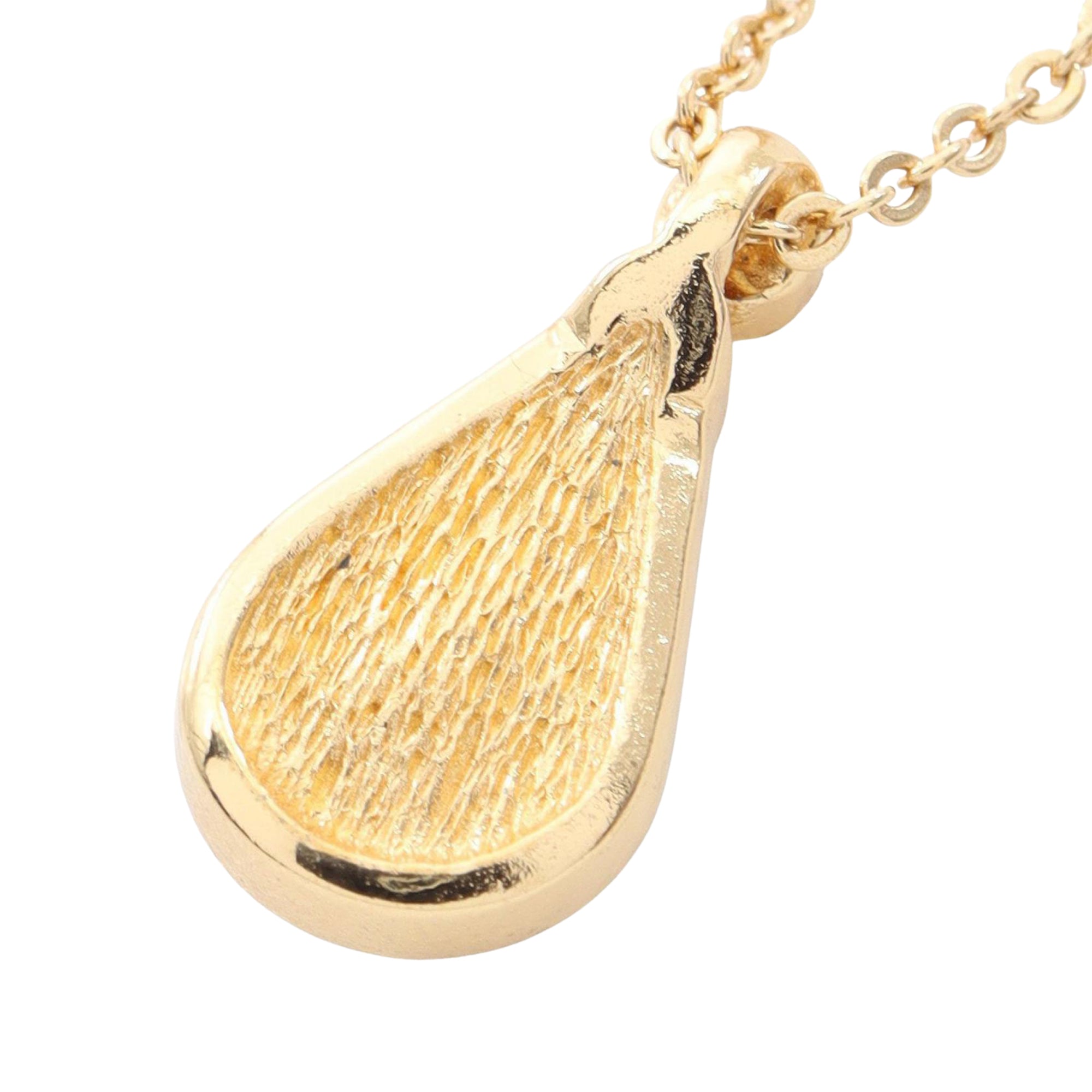 Gold Plated Strass Teardrop Pendant Necklace - Image 4