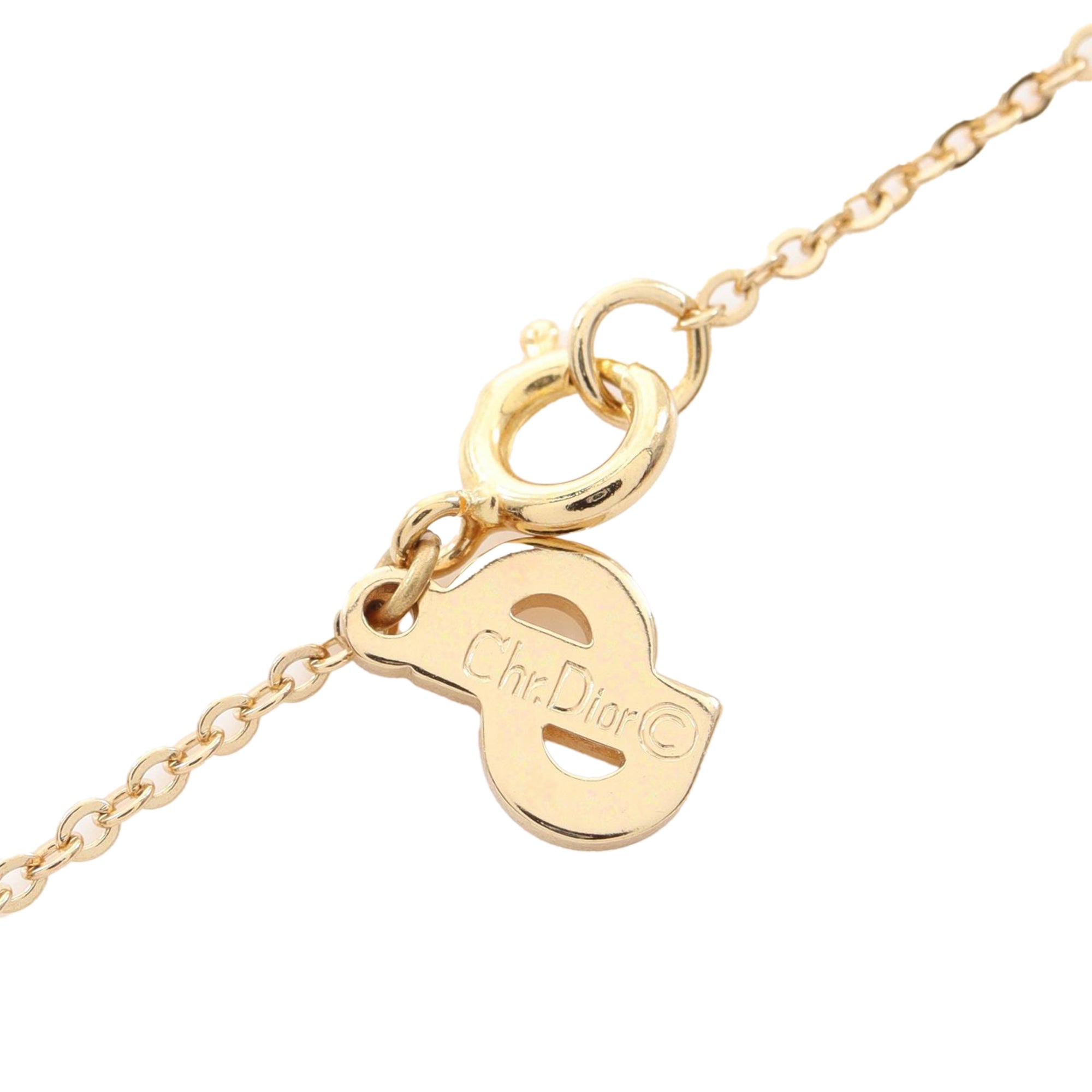 Gold Plated Strass Teardrop Pendant Necklace - Image 5