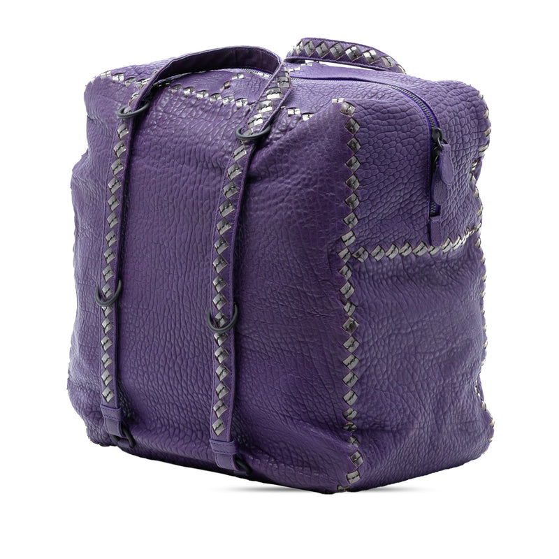 Intrecciato Trimmed Leather Handbag - Image 2