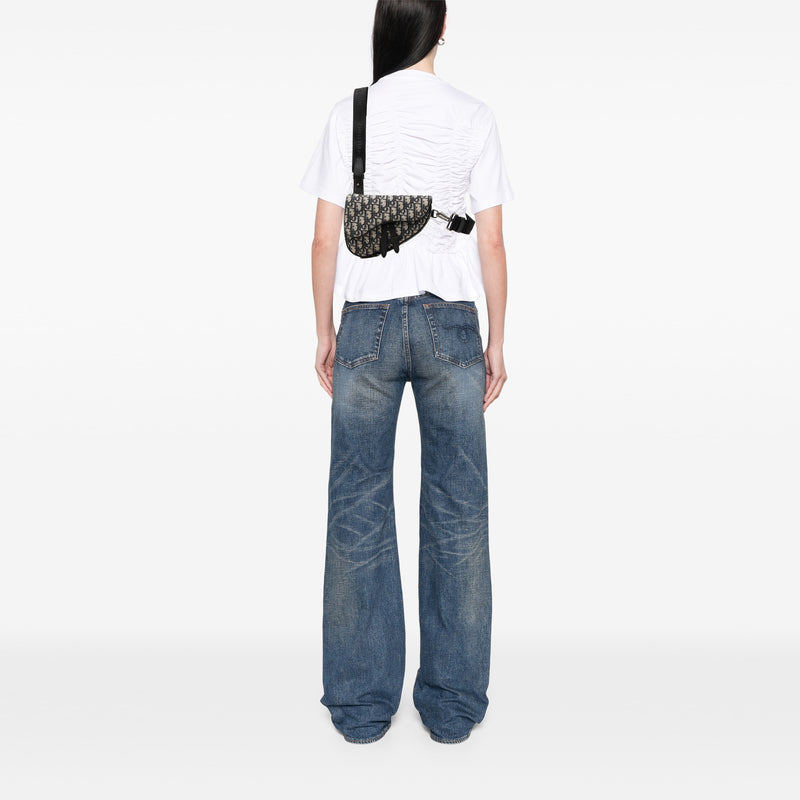 Mini Oblique Canvas Saddle Belt Bag - Image 6