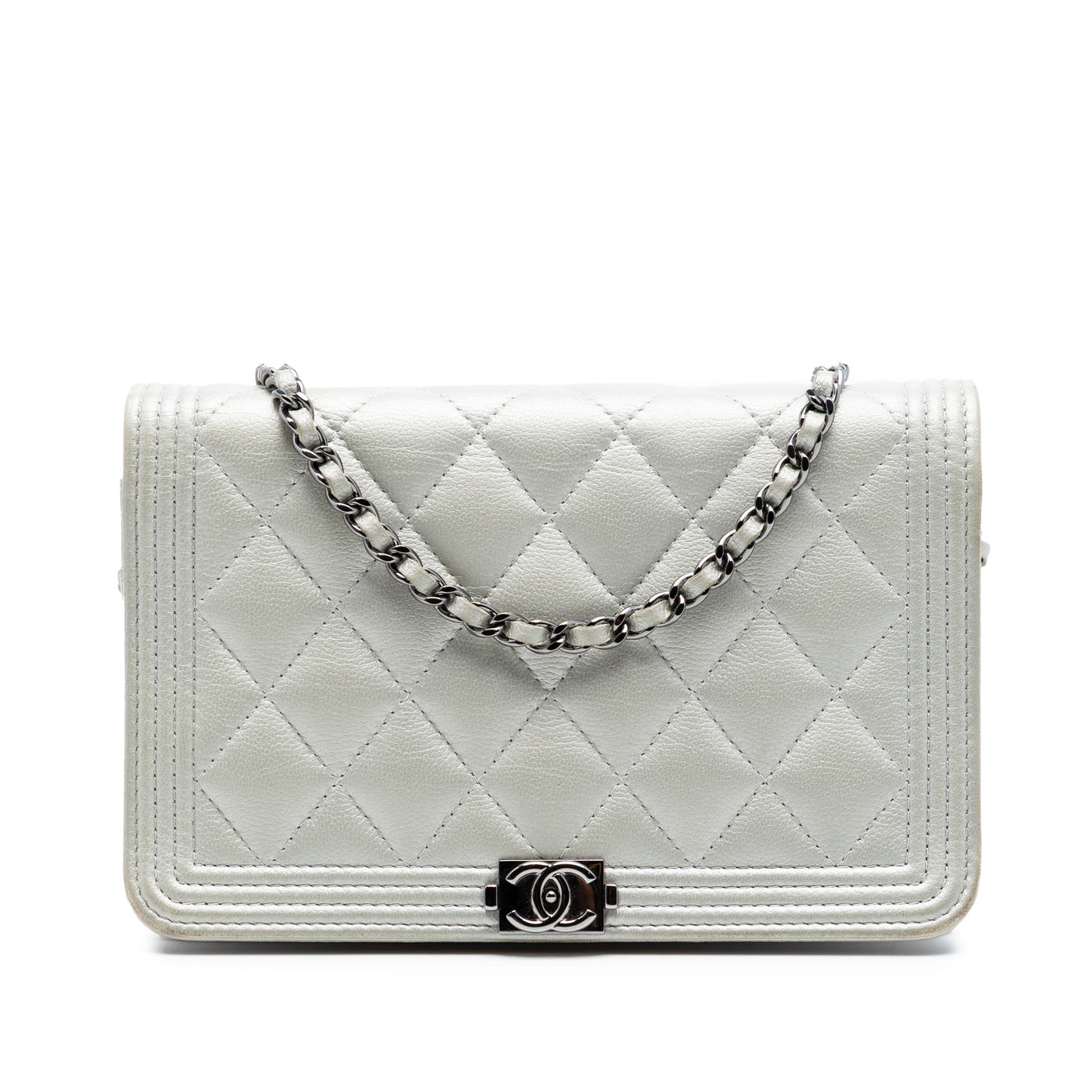 Quilted Caviar Boy Wallet on Chain - Image 1