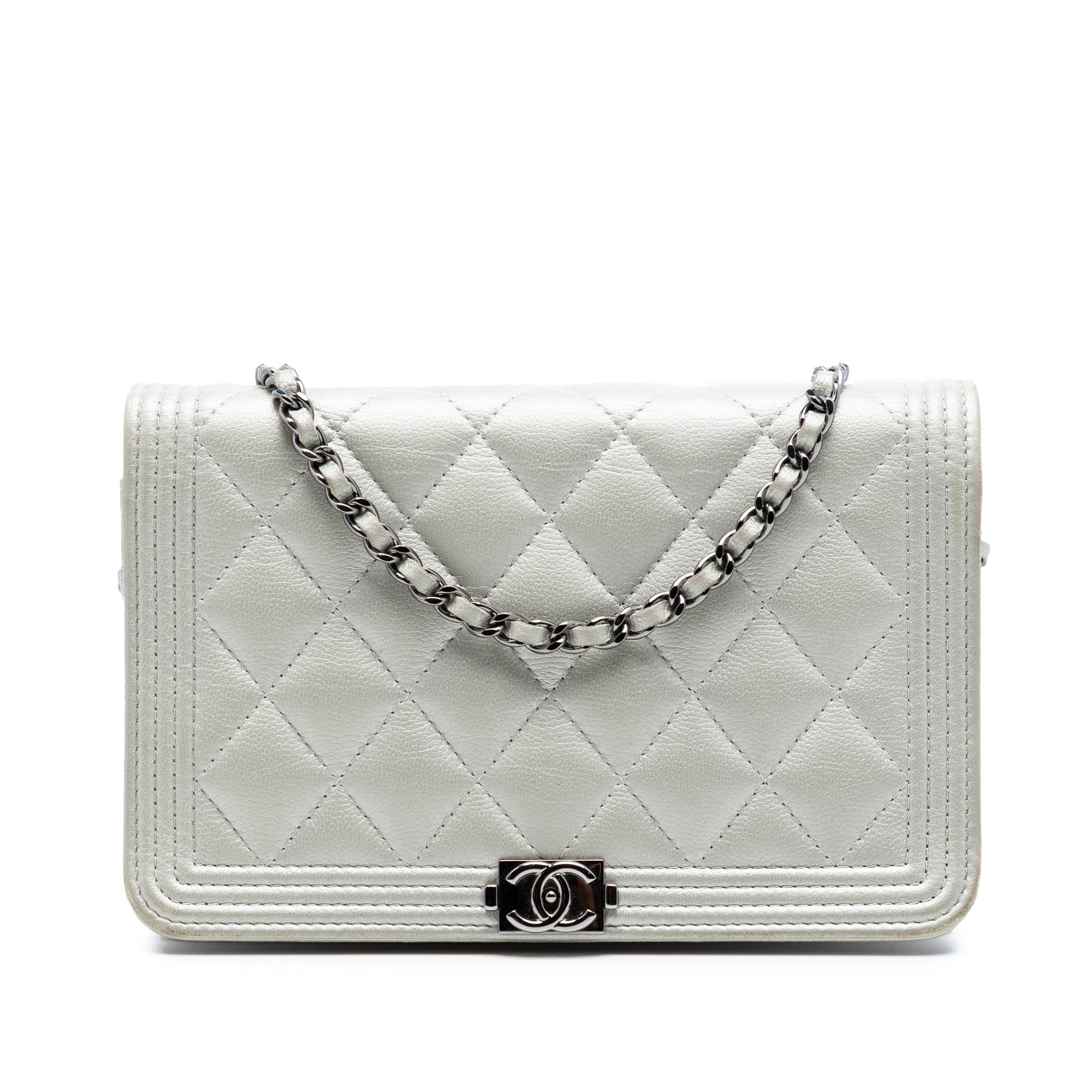 Quilted Caviar Boy Wallet on Chain - Image 1