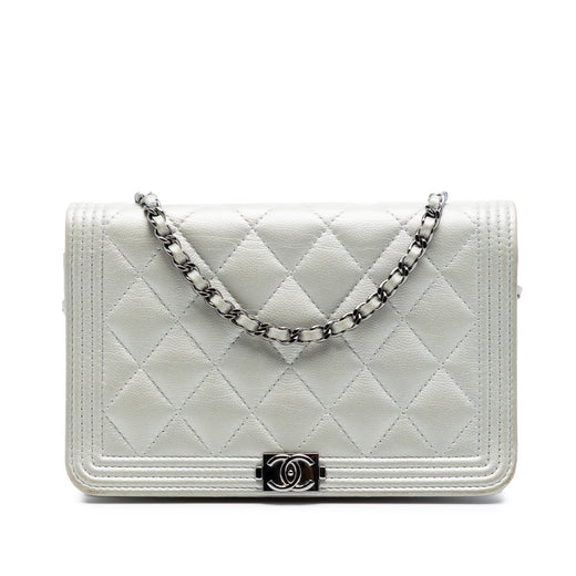 Quilted Caviar Boy Wallet on Chain - Image 1