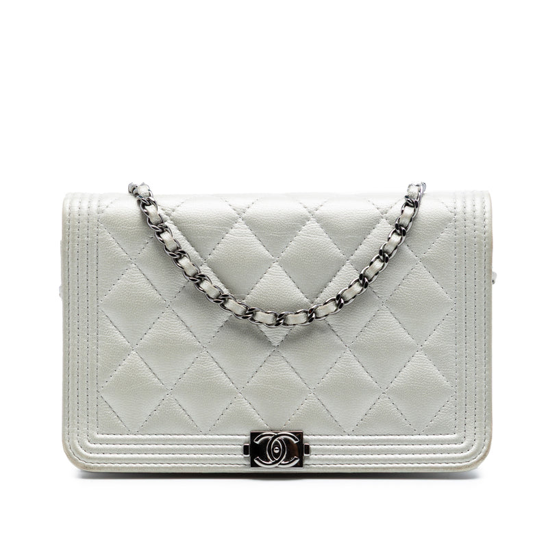 Quilted Caviar Boy Wallet on Chain