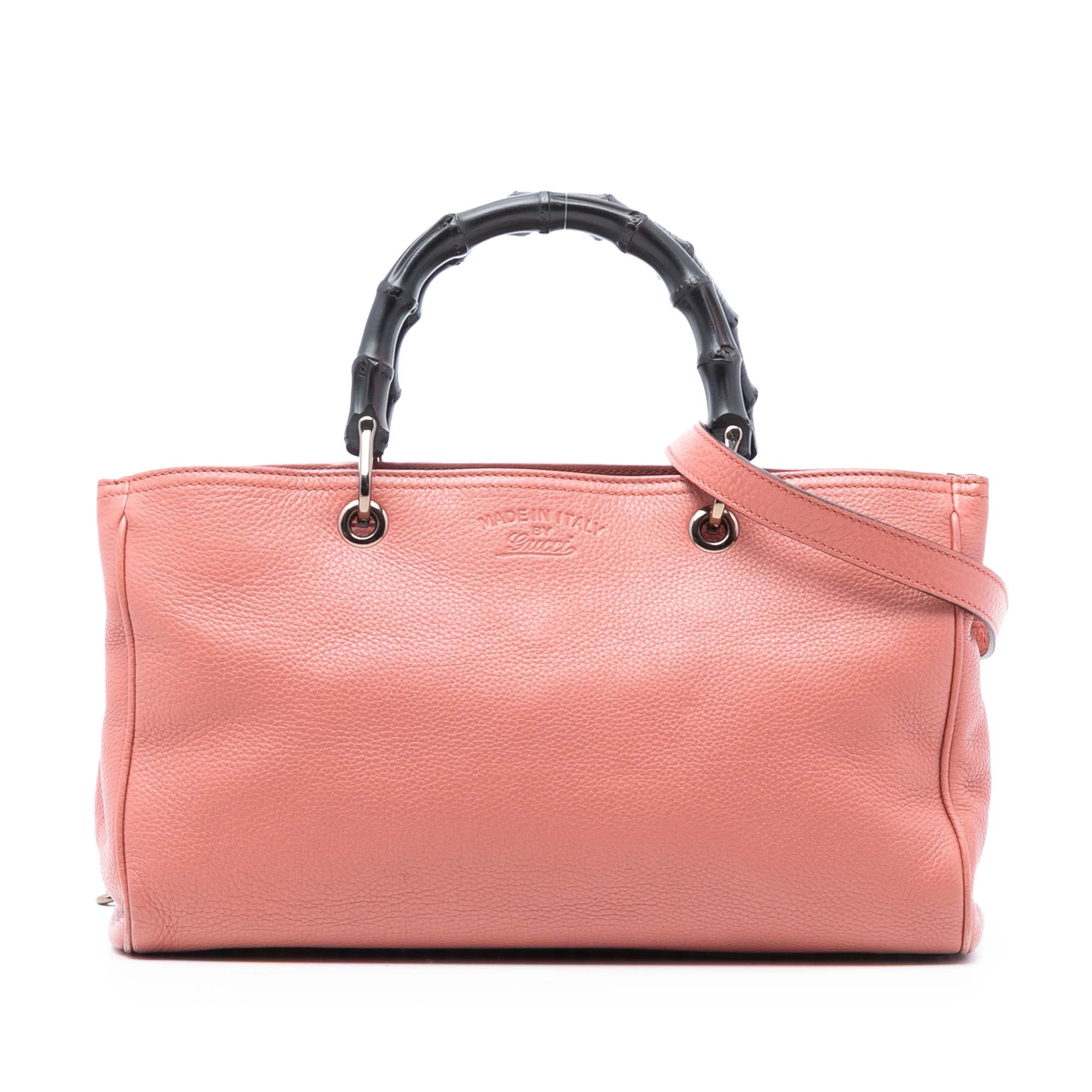 Medium Calfskin Bamboo Shopper Satchel - Image 1