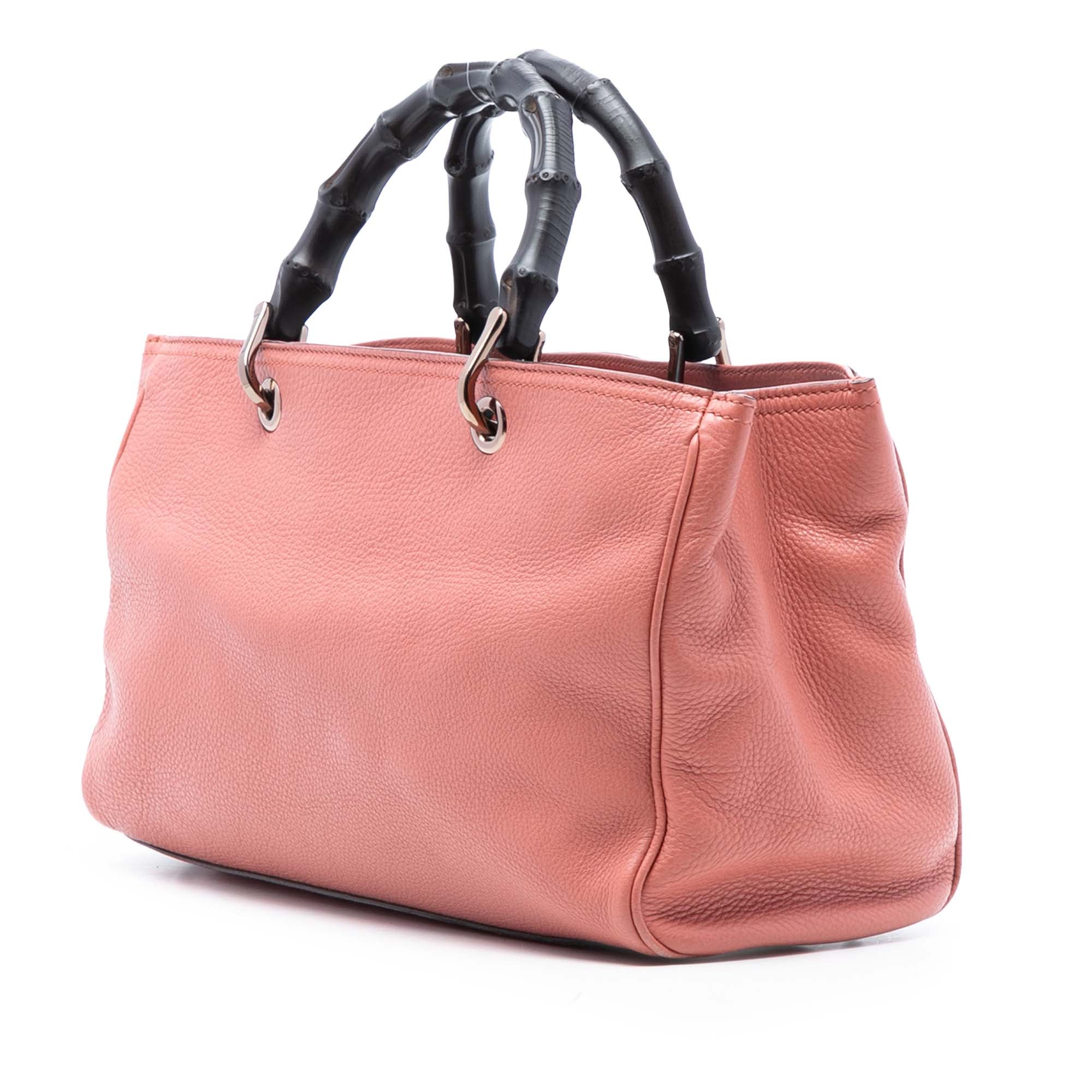 Medium Calfskin Bamboo Shopper Satchel - Image 2