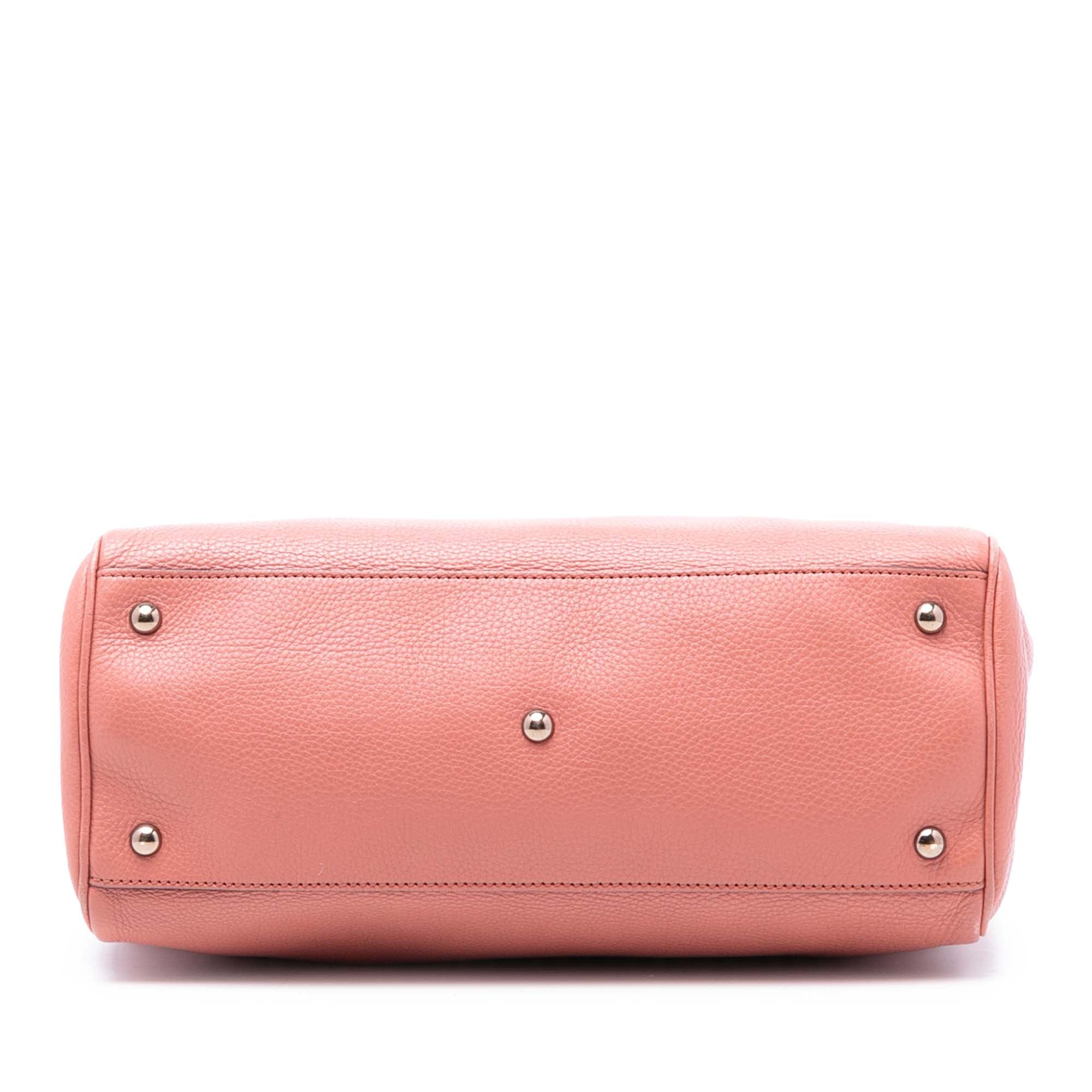 Medium Calfskin Bamboo Shopper Satchel - Image 3