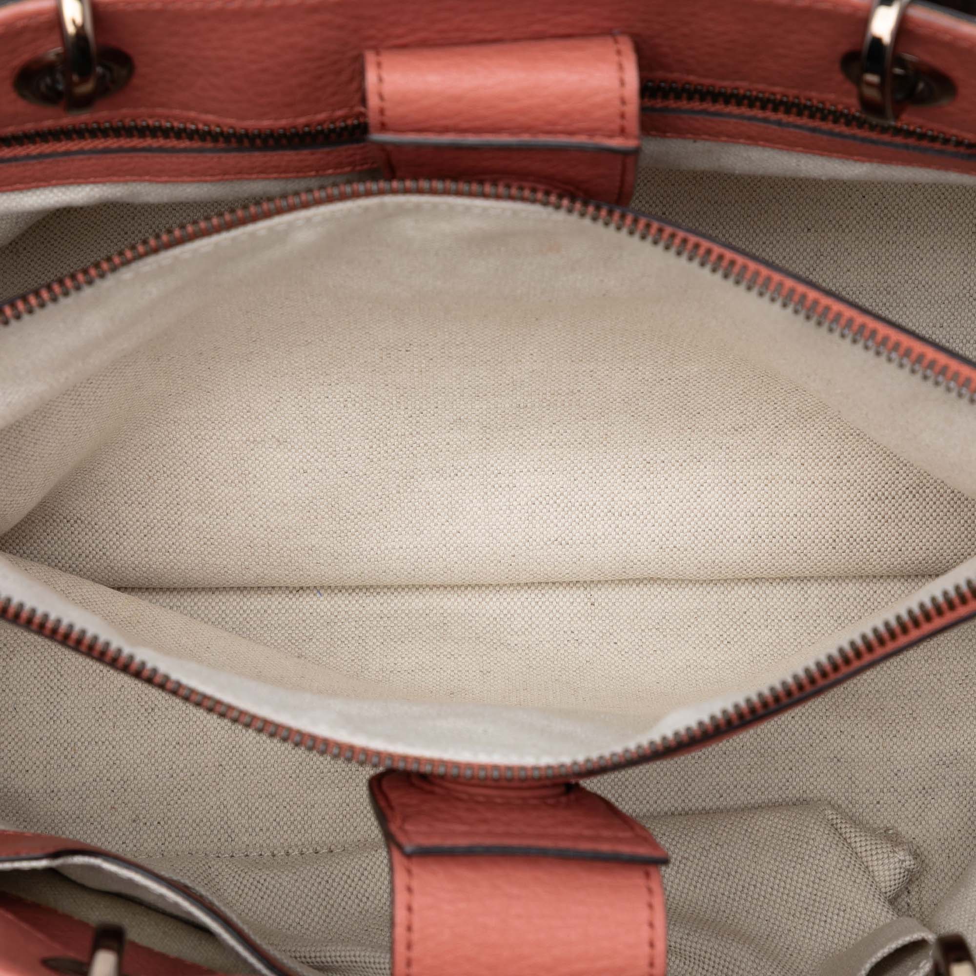 Medium Calfskin Bamboo Shopper Satchel - Image 4