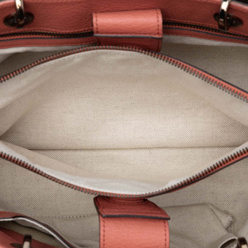 Medium Calfskin Bamboo Shopper Satchel - Image 4
