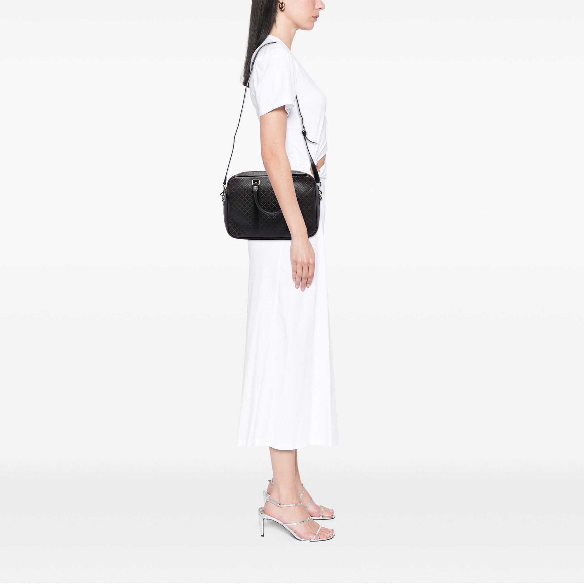 Medium Leather Diamante Bright Business Bag - Image 7