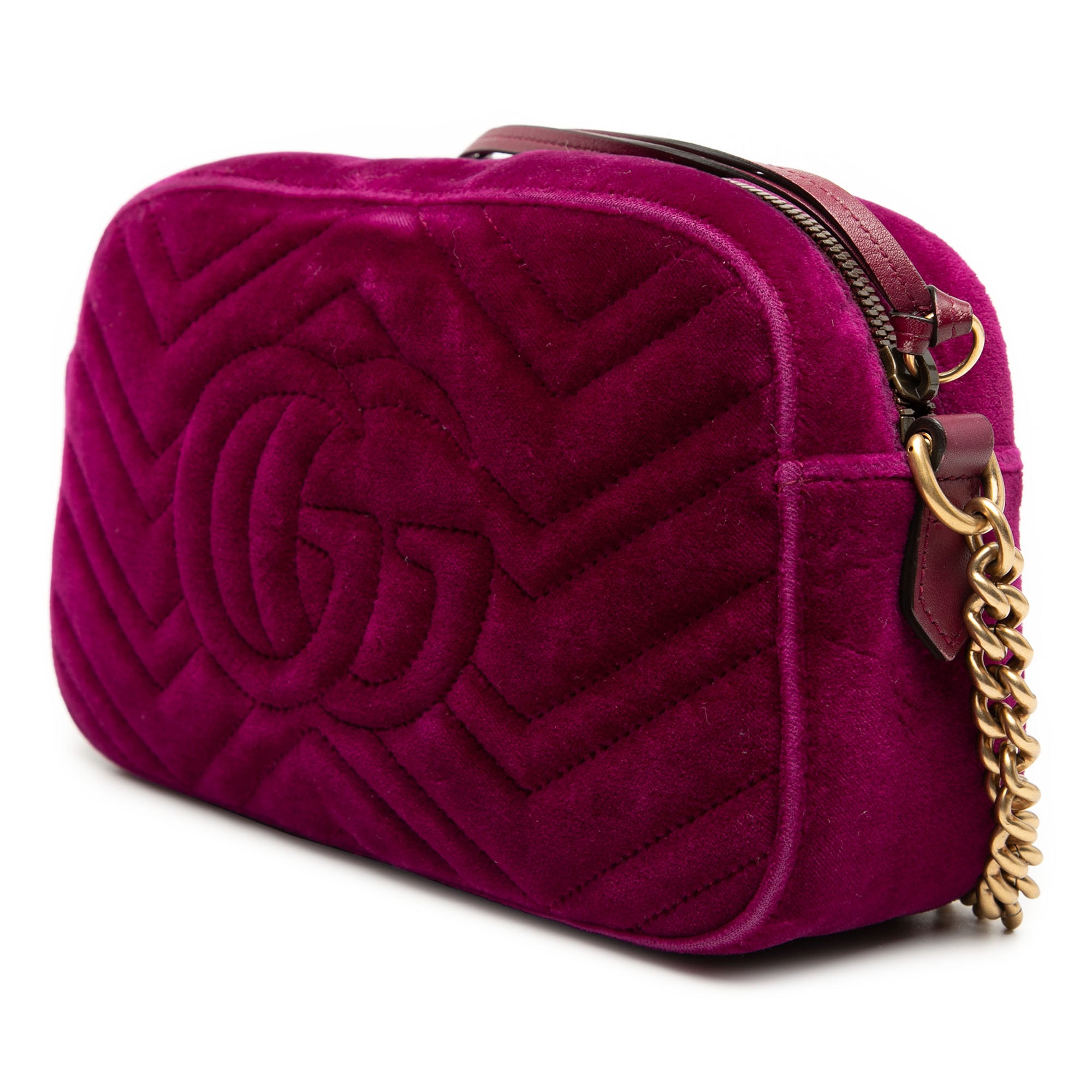 Small GG Marmont Matelasse Velvet Crossbody - Image 2