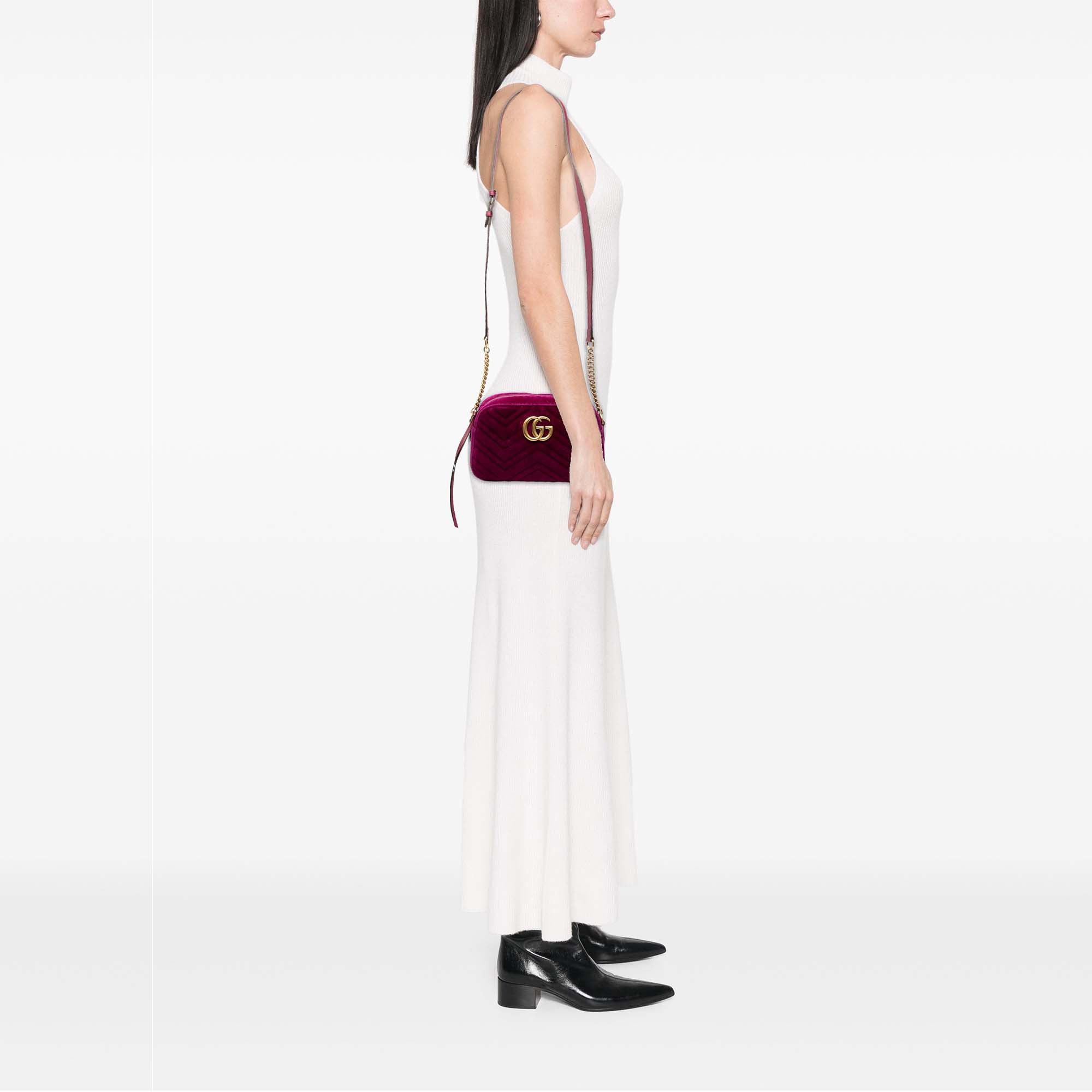 Small GG Marmont Matelasse Velvet Crossbody - Image 7